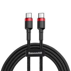 Baseus Type-C – Type-C cable Cafule PD2.0 60W Flash charge (20V 3A) 1m Red/Black (CATKLF-G91)