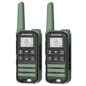 BAOFENG FR-22A 2Pcs Outdoor Handheld Interphone with Screen UHF FRS462 PMR446MHZ Walkie Talkie – Green / EU Plug