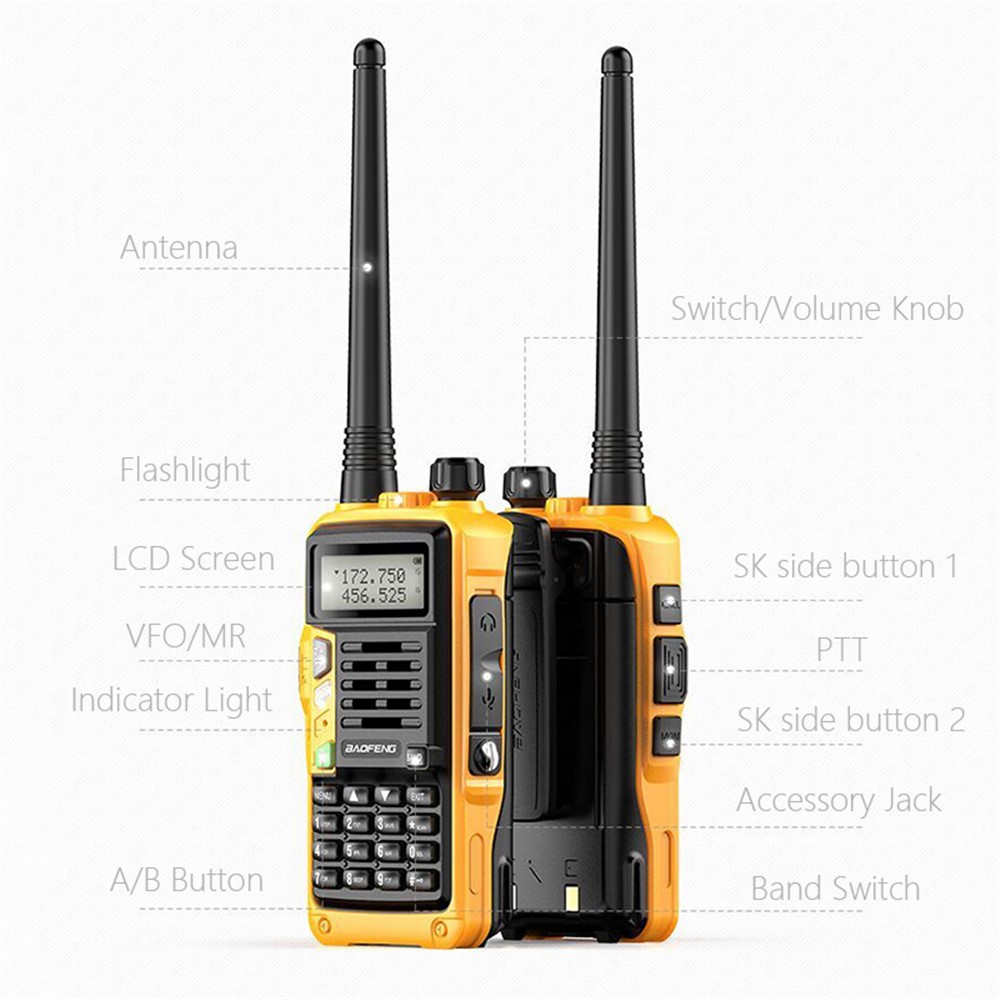 BAOFENG UV-S9 Plus Portable Walkie-Talkie UV Dual Band Handheld Radio Interphone, USB Charging, EU Plug - Black - Image 3
