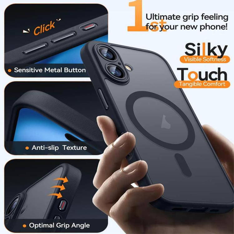 For iPhone 17 Pro XDcase Skin Feel Magnetic Frosted Phone Case with Lens Film(Black) - Image 2