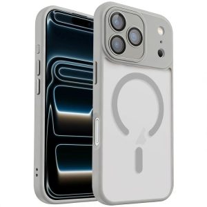 For iPhone 17 Pro XDcase Skin Feel Magnetic Frosted Phone Case with Lens Film(Grey)