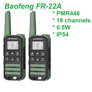BAOFENG FR-22A 2Pcs Outdoor Handheld Interphone with Screen UHF FRS462 PMR446MHZ Walkie Talkie – Green / EU Plug