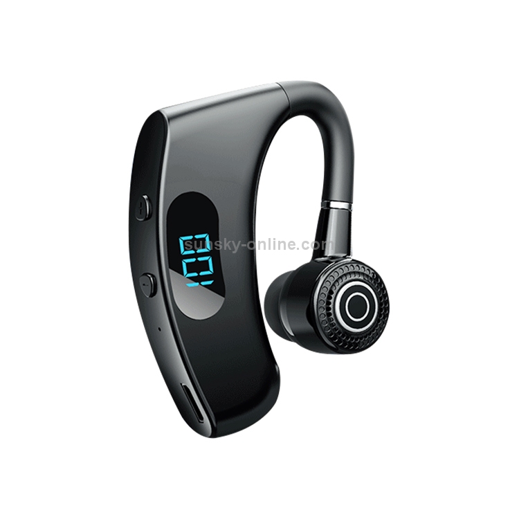 V12 Bluetooth 5.2 Business Hanging Ear Style Smart LED Digital Display Wireless Bluetooth Earphone with Charging Box (Black) - Image 2