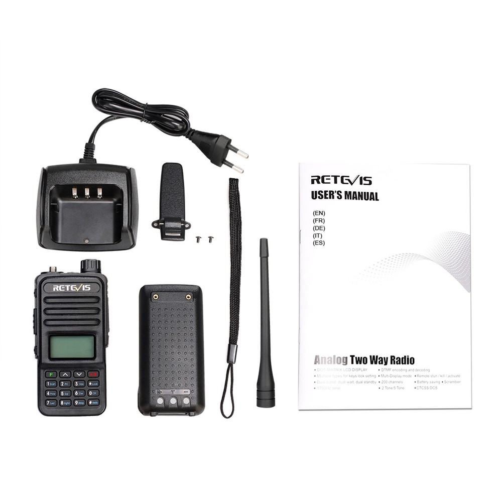 RETEVIS RT85 Analog Walkie-Talkie Portable Mini Wireless FM Radio Support UV Dual Frequency/5W 200 Channel - EU Plug - Image 5