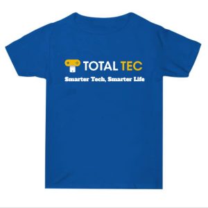 Summer Baggy Cotton Short Sleeve T-shirt with Total Tec Logo Size: L (Blue-2)