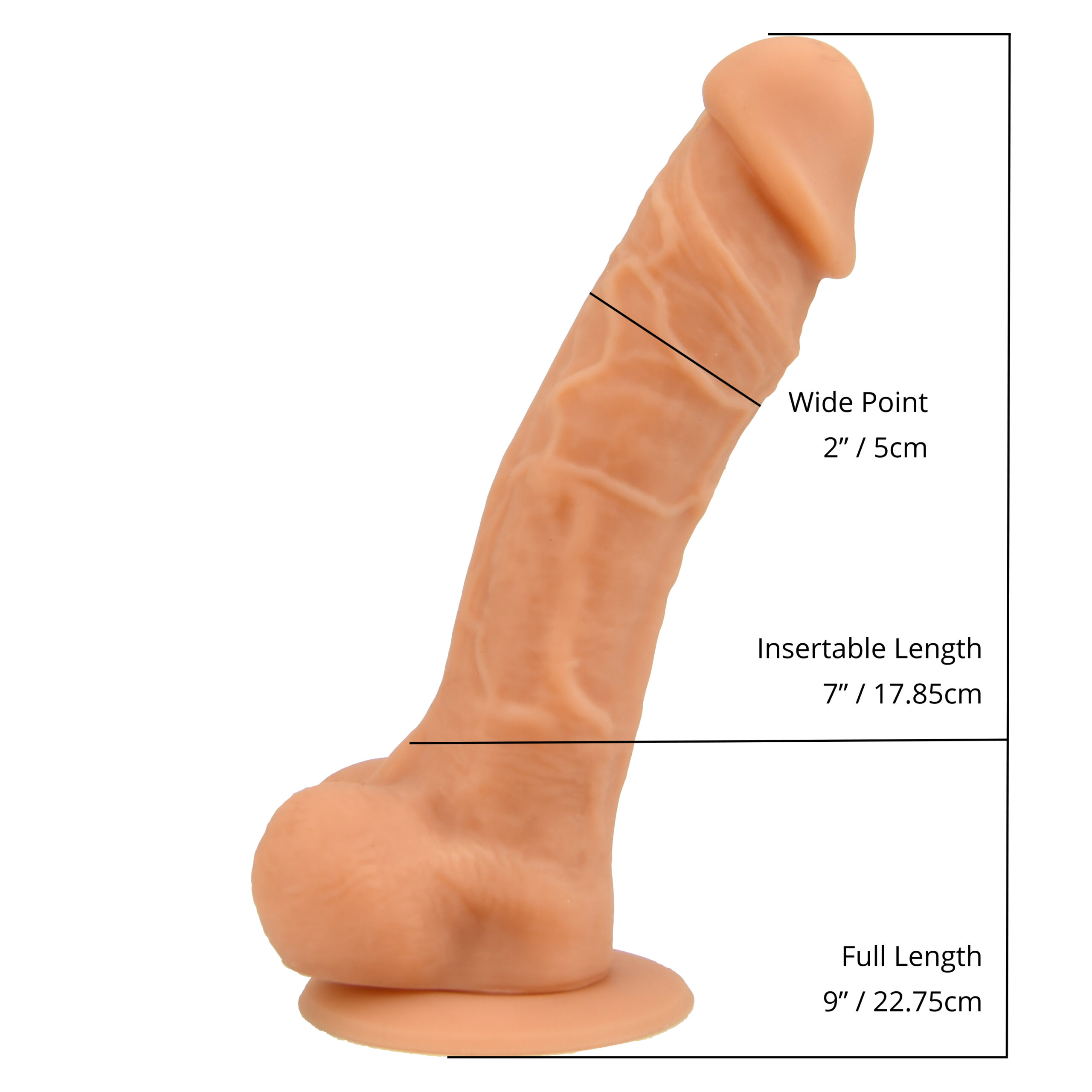 Loving Joy 9 Inch Realistic Silicone Dildo with Suction Cup and Balls Vanilla - Image 4