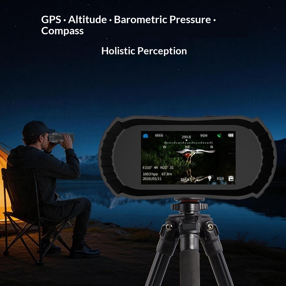 D58 Tactical Night Vision Binoculars 3.5 Inch HD Screen GPS Infrared Rangefinder for Outdoor Recording - Black - Image 5