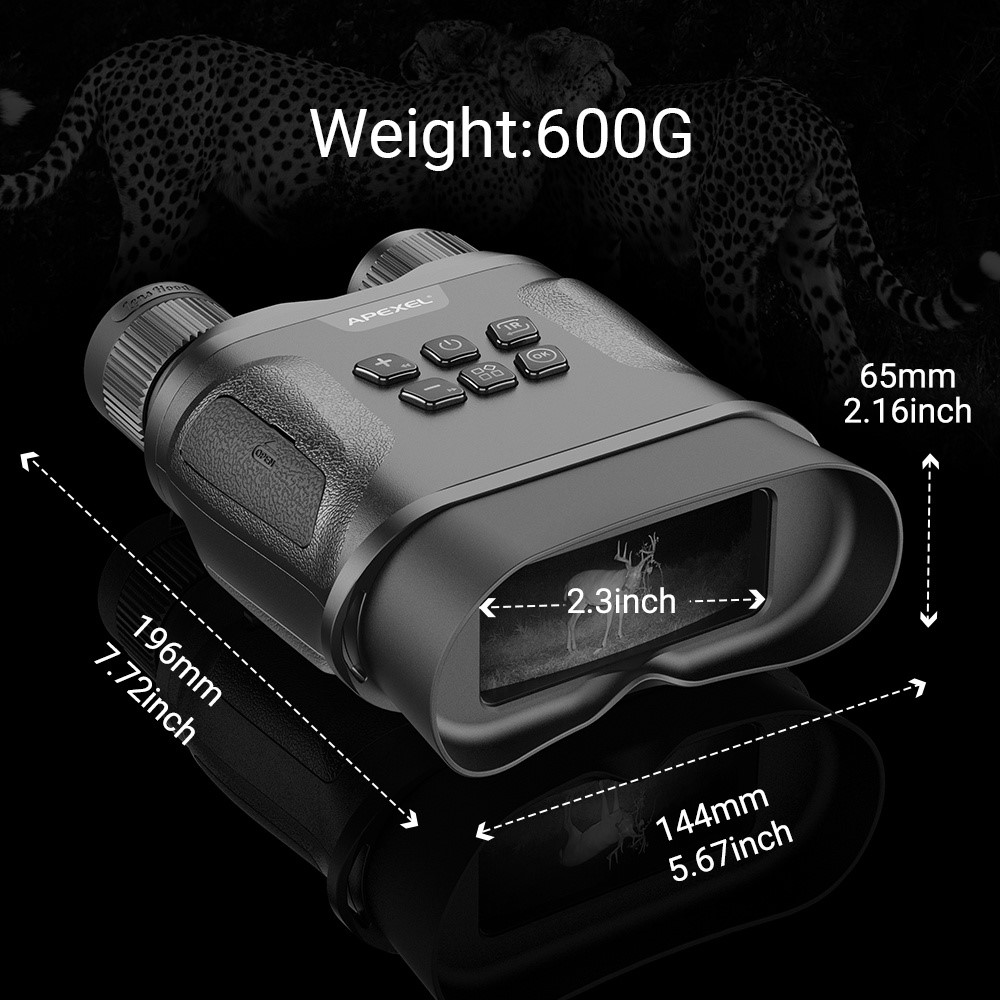 APEXEL APL-NV008 12X Digital Zoom IR Night Vision Binoculars Multi-Layer Coated Night Vision Device with 5 IR Level Adjustable - Image 7