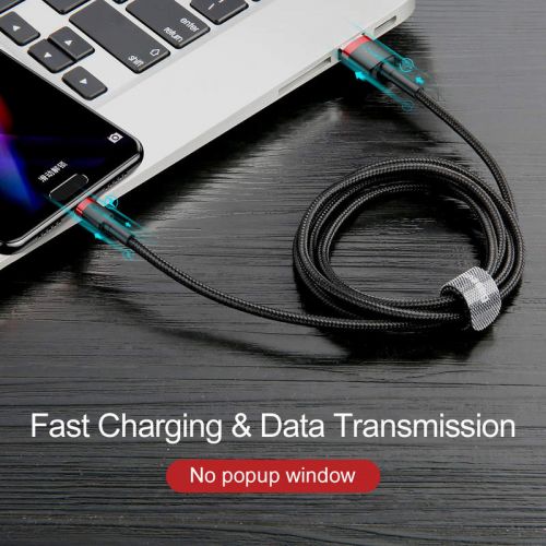 Baseus Type-C Cafule Cable 3A 1m Red + Black (CATKLF-B91) - Image 3
