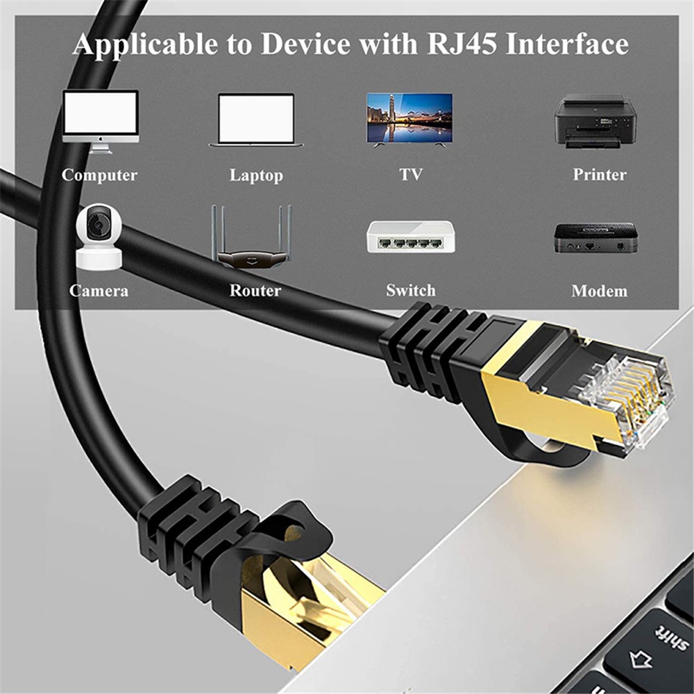 5m 2000MHz Bandwidth Cat8 Ethernet Cable Cat8 LAN Network Cable 40Gbps with Gold Plated RJ45 Connector - Image 5