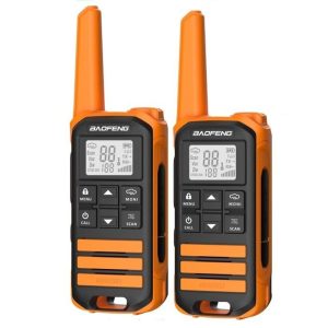 BAOFENG FR-22A 2Pcs Outdoor Handheld Interphone with Screen UHF FRS462 PMR446MHZ Walkie Talkie – Orange / EU Plug