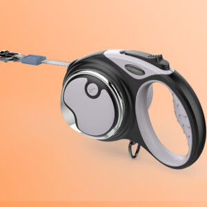 Dogness automatic leash 5m with flashlight and bag container (gray)