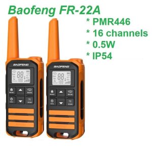 BAOFENG FR-22A 2Pcs Outdoor Handheld Interphone with Screen UHF FRS462 PMR446MHZ Walkie Talkie – Orange / EU Plug