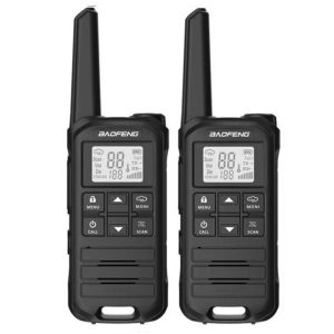 BAOFENG FR-22A 2Pcs Outdoor Handheld Interphone with Screen UHF FRS462 PMR446MHZ Walkie Talkie – Black / EU Plug