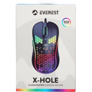Everest SM-G66 X-HOLE Usb Black 7D Optical 8000dpi LED Light Gaming Gaming Mouse