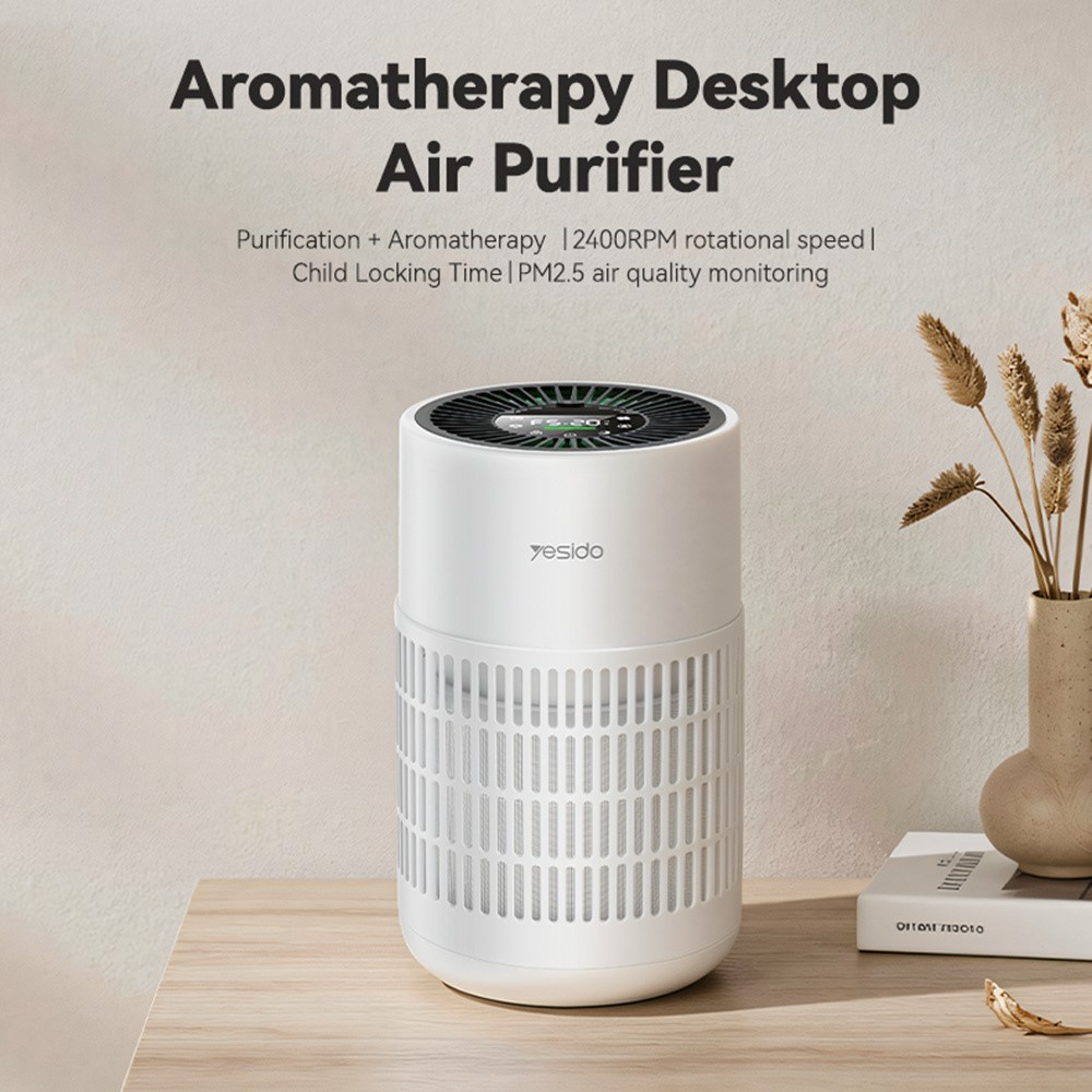 YESIDO EC39 4 in 1 Filter Air Purifier PM2.5 Detection Multi-Mode Desktop Purifier for Home Office - UK Plug - Image 5