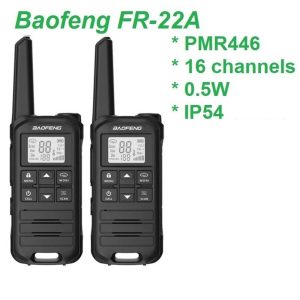 BAOFENG FR-22A 2Pcs Outdoor Handheld Interphone with Screen UHF FRS462 PMR446MHZ Walkie Talkie – Black / EU Plug
