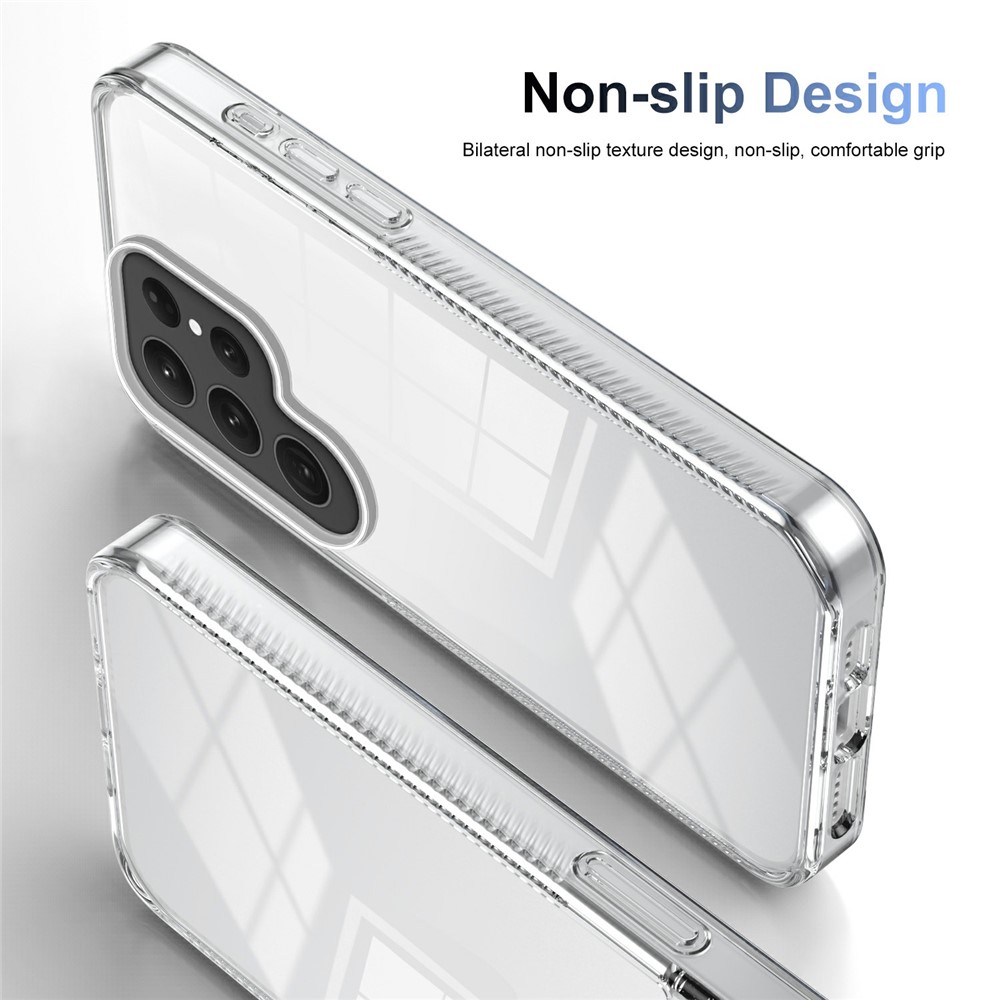 Forsamsung Galaxy S24 Ultra Clear Phone Case TPU PC Anti-Slip Drop-Proof Back Cover - Transparent - Image 2