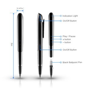 Q9 AI Intelligent High-definition Noise Reduction Conference Recording Pen Voice Control Recorder, Capacity:16GB(Black)