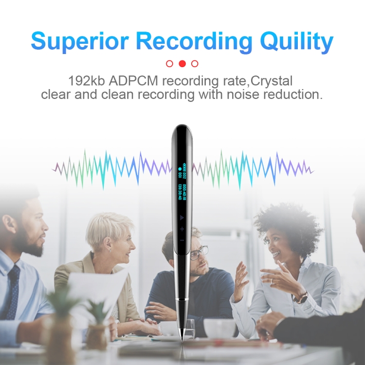 Q9 AI Intelligent High-definition Noise Reduction Conference Recording Pen Voice Control Recorder, Capacity:16GB(Black) - Image 3