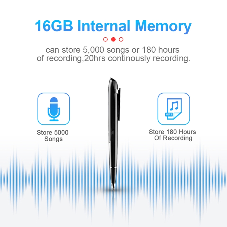 Q9 AI Intelligent High-definition Noise Reduction Conference Recording Pen Voice Control Recorder, Capacity:16GB(Black) - Image 5