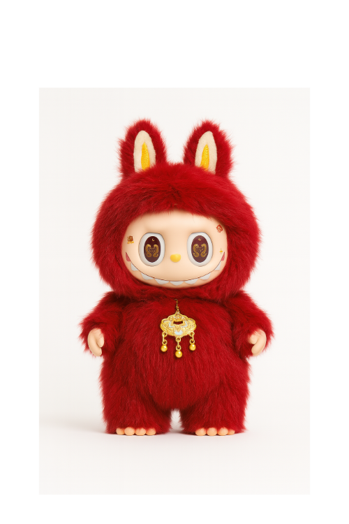 Free 17cm Labubu + High Quality Replicas Labubu Zimomo Red 38cm - Image 2