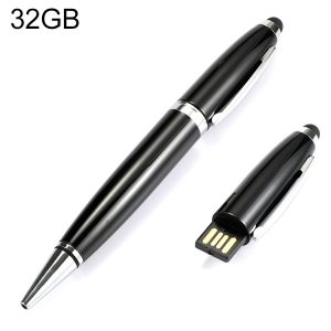 2 in 1 Pen Style USB Flash Disk, Black (32GB)
