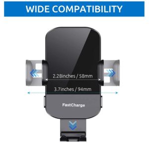 15W Car-mounted Smart Induction Wireless Charging Mobile Phone Holder(Suction Cup Holder + Air Outlet Clip)