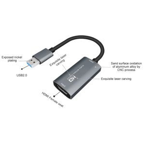 Z29 HDMI Female to USB 2.0 Male + Audio VideoCapture Box