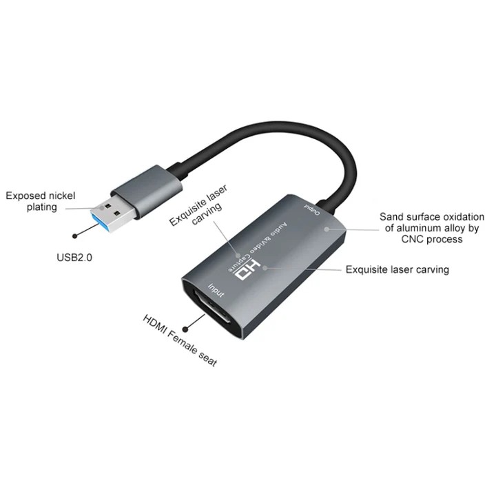 Z29 HDMI Female to USB 2.0 Male + Audio VideoCapture Box - Image 2