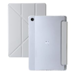 Samsung Galaxy Tab A9+ Clear Acrylic Deformation Leather Tablet Case(Gray)