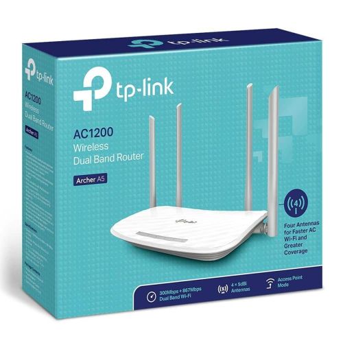 TP-Link Wi-Fi Router Archer A5 AC1200, 1200Mbps, LAN/WAN, 802.11ac, White EU