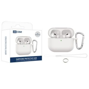 For AirPods Pro 3 XDcase 2.5mm Thick Silicone Earbud Protective Case with Hook(White)