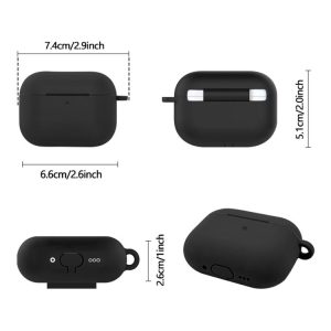 For AirPods Pro 3 XDcase 2.5mm Thick Silicone Earbud Protective Case with Hook(Black)