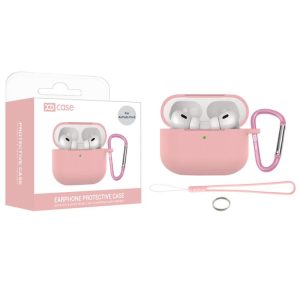 For AirPods Pro 3 XDcase 2.5mm Thick Silicone Earbud Protective Case with Hook(Pink)