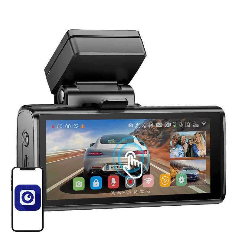 4K front camera, 1080p rear camera and 1080p internal camera Azdome M580, 5GHz WiFi, GPS, G-Sensor + 64GB memory card - Image 2