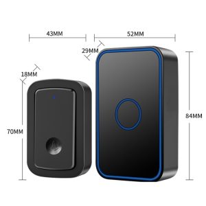CACAZI A19 1 For 3 Wireless Music Doorbell without Battery, Plug:UK Plug(Black)