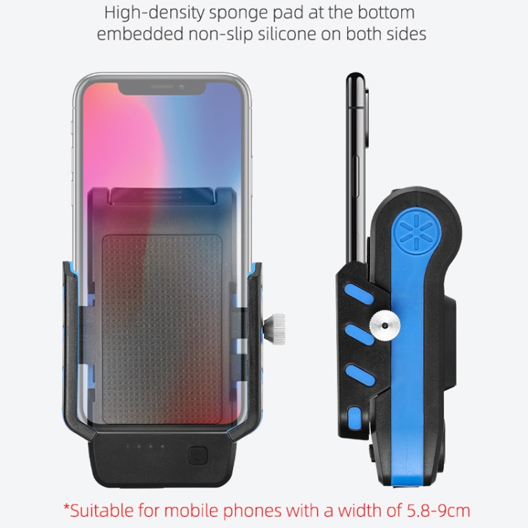 BG-2021 Bicycle Front Light 4 In 1 Mobile Phone Holder Horn Light Mountain Bike Front Light, Colour: 4000 MAH Black - Image 2