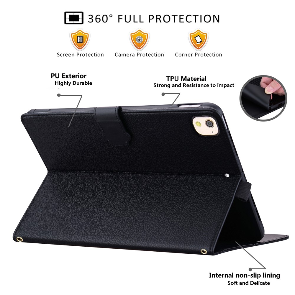 Wallet Case for iPad Air 10.5 inch (2019) / iPad 10.2 (2021) / (2020) / (2019) 3D Effect Cat Pattern Leather Stand Tablet Cover - Black - Image 3