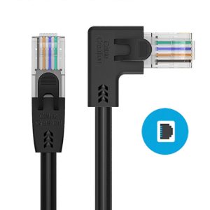 CABLECREATION 1m Elbow Design Network Wire, Cat6 Ethernet Cable Gigabit LAN Cable 10Gbps RJ45 Connector Internet Patch Cord – Right Angle