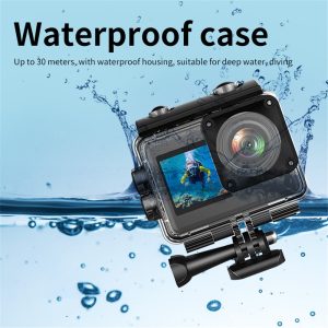 V5 5K Action Camera 30m Waterproof WiFi App Control Dual Screen Sports Camera with EIS Stabilization