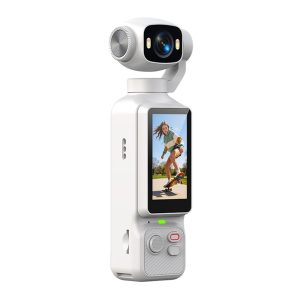 LK-033 1.97 Inch Action Camera 4K Handheld Vlog Video Recorder 180 Degree Flip Screen Sports Camera with Charging Case – White
