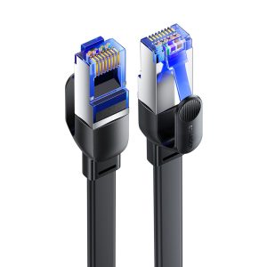 ESSAGER EXCWXY-JH01-P PVC 1m CAT8 Ethernet Flat Cable Home Office 40Gbps 2000MHz Network Cable