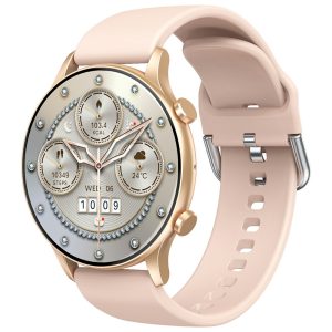 CY19 1.32 inch AMOLED Screen Bluetooth-compatible Call Ultra-Thin Women Health Monitoring Smart Watch – Pink