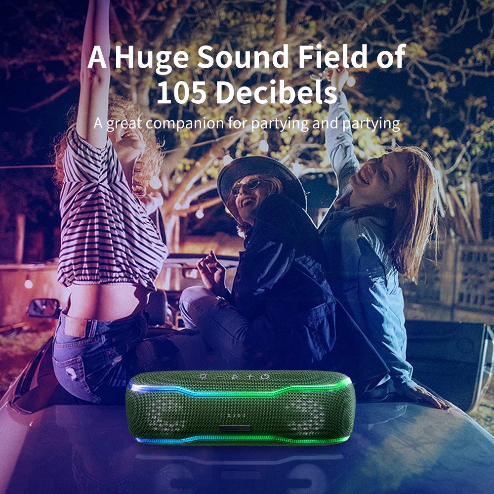 CYBORIS F10 TWS Bluetooth-compatible Speaker IPX7 Waterproof 25W Extra Bass Subwoofer with RGB Light - Image 3
