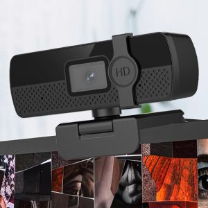 L57 Computer USB Webcam with Privacy Cover 4K HD Auto Focus Camera for Conference Live Streaming – Black