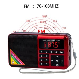 Bluetooth Card Radio Digital FM Player, Specifications: Y-509FM (No Solar Panel)(Gold)