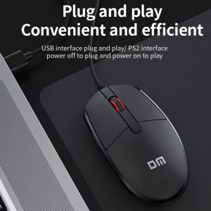 DM K3 Wired USB Cable Ergonomic Laptop Computer Mouse for Home and Office
