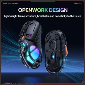 ONIKUMA DM02 Tri-Mode Gaming Mouse 2.4G Wireless Bluetooth-compatible 6 DPI Levels RGB Backlit Mouse – Black