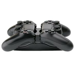 PS4 LED Light Controlled Dual Charger Station USB LED Charging Stand Dock – Black